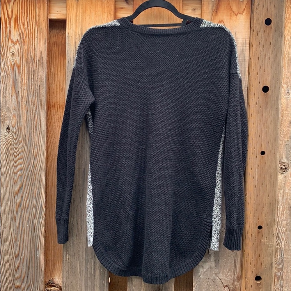 MADEWELL crew neck sweater black white high low - Picture 2 of 12